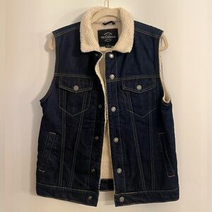 Victorious Denim Vest with Sherpa Lining